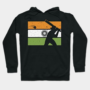 Indian Baseball Striker Player Fan India Flag Hoodie